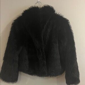 Abercrombie & Fitch Black Faux Fur Teddy Jacket